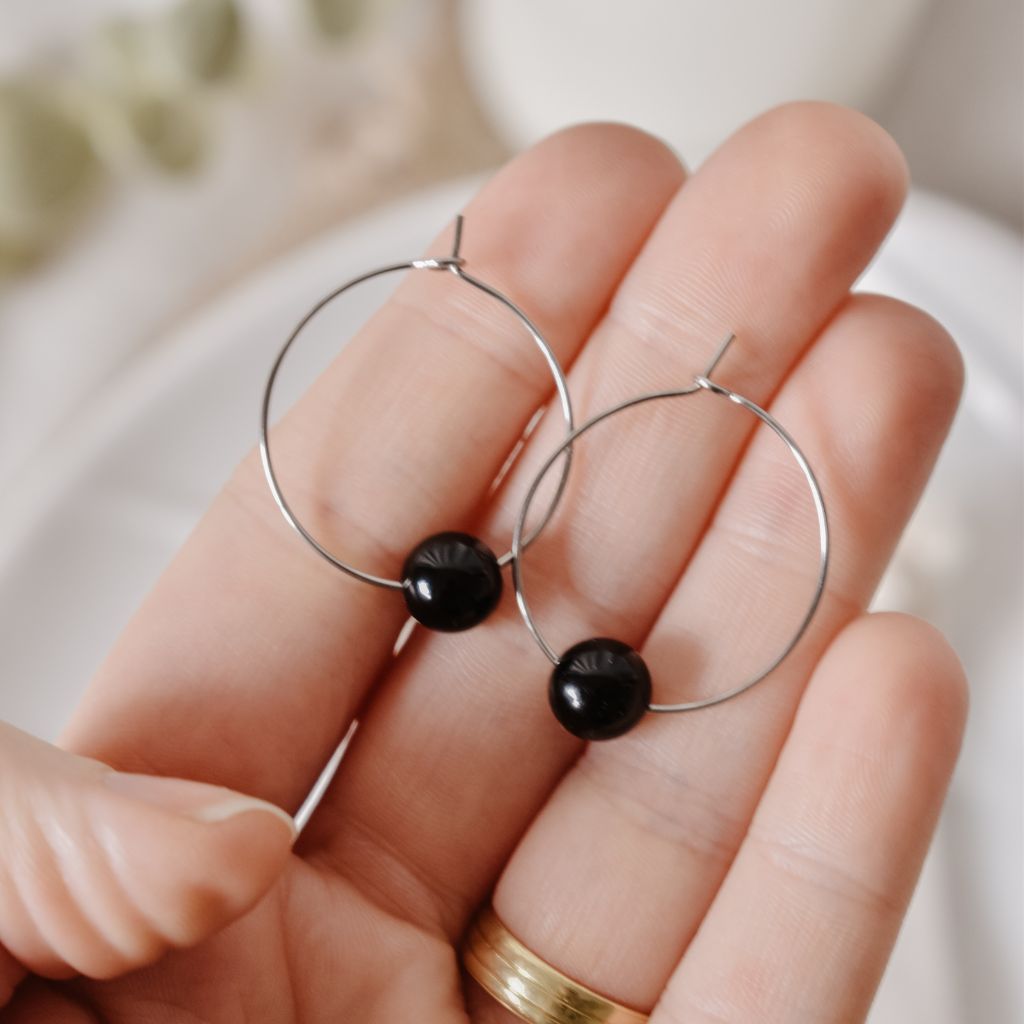 Pendientes Gara | Obsidiana | Energía y protección