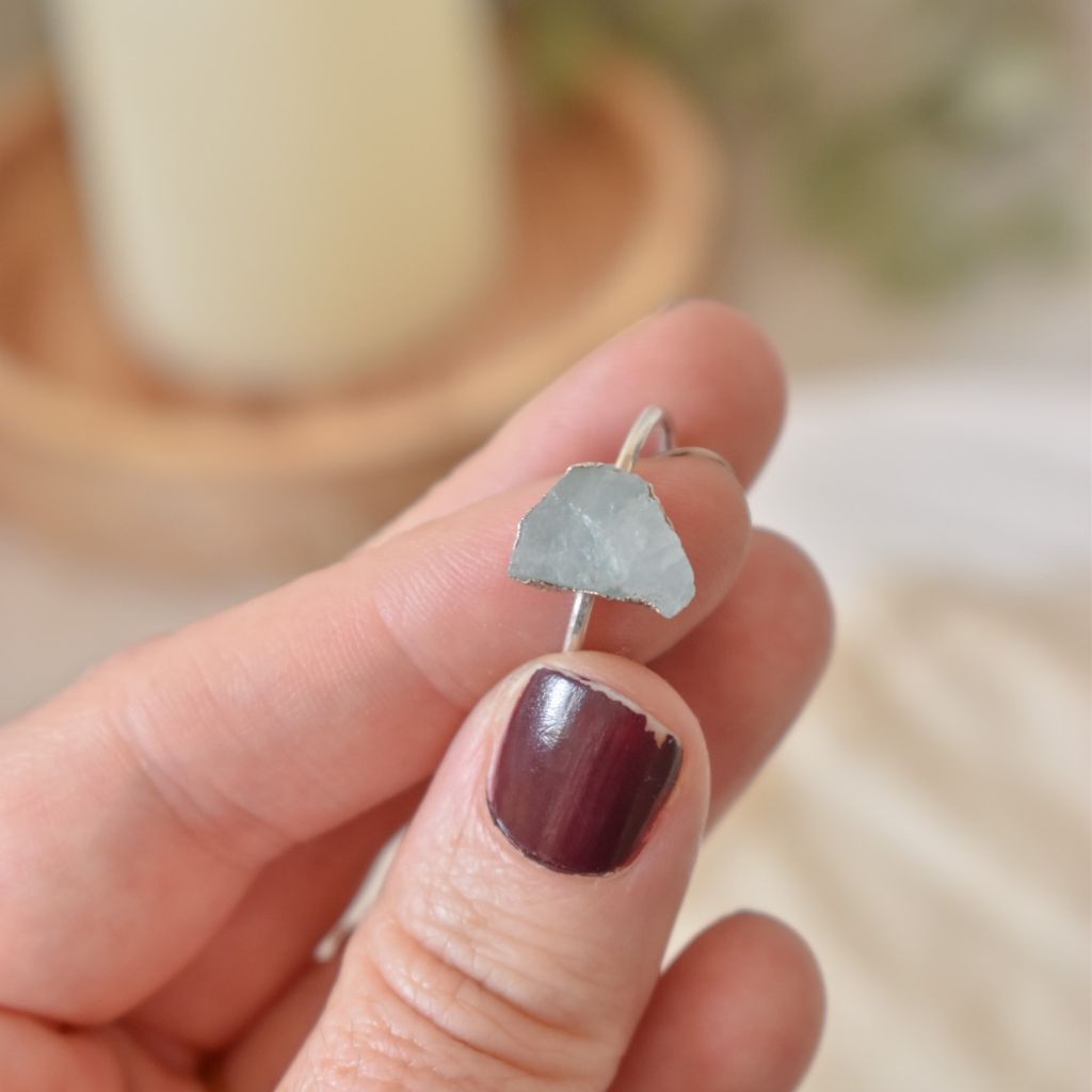 Anillo Druzy | Aguamarina - Calma y claridad
