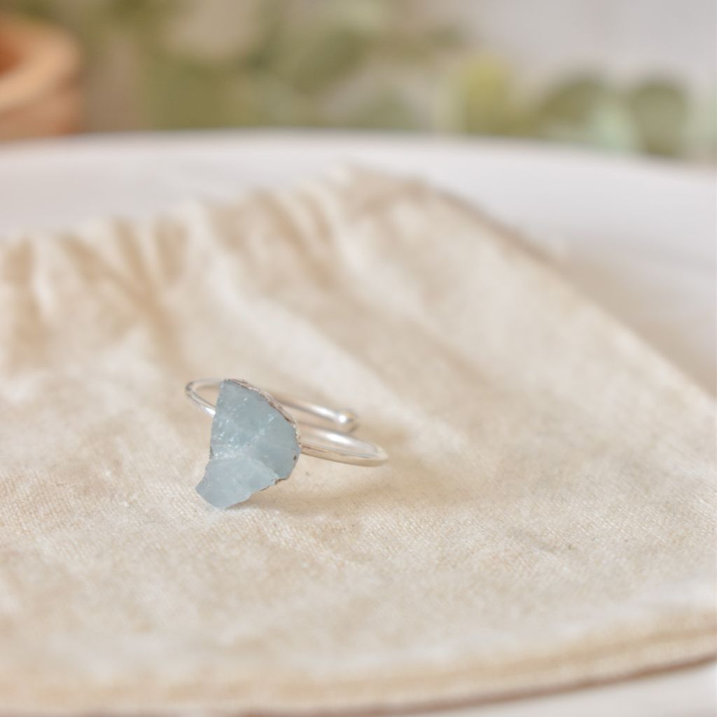 Anillo Druzy | Aguamarina - Calma y claridad