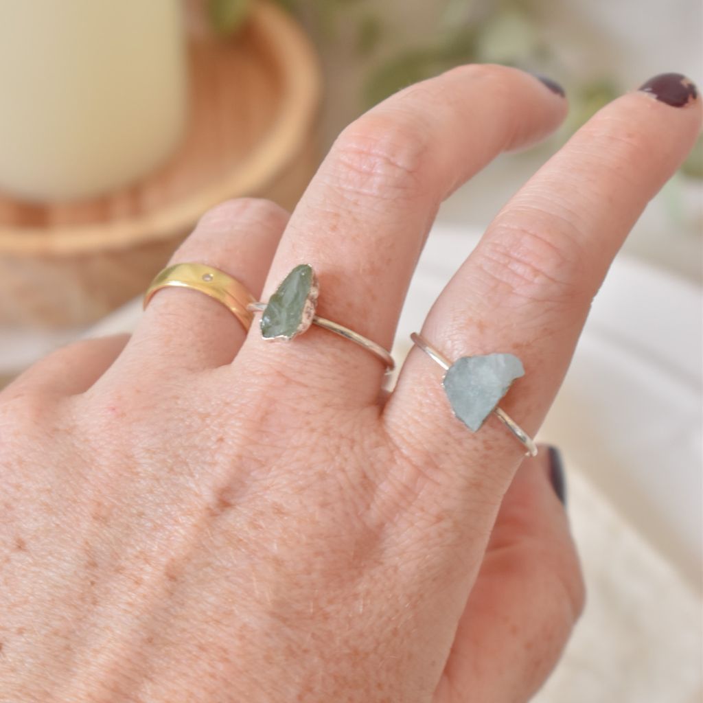 Anillo Druzy | Aguamarina - Calma y claridad