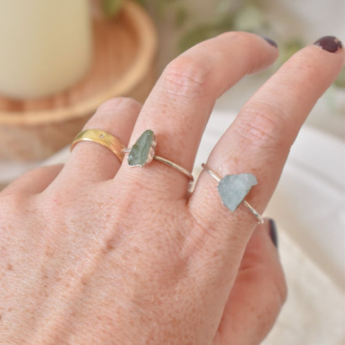 Anillo Druzy | Aguamarina - Calma y claridad