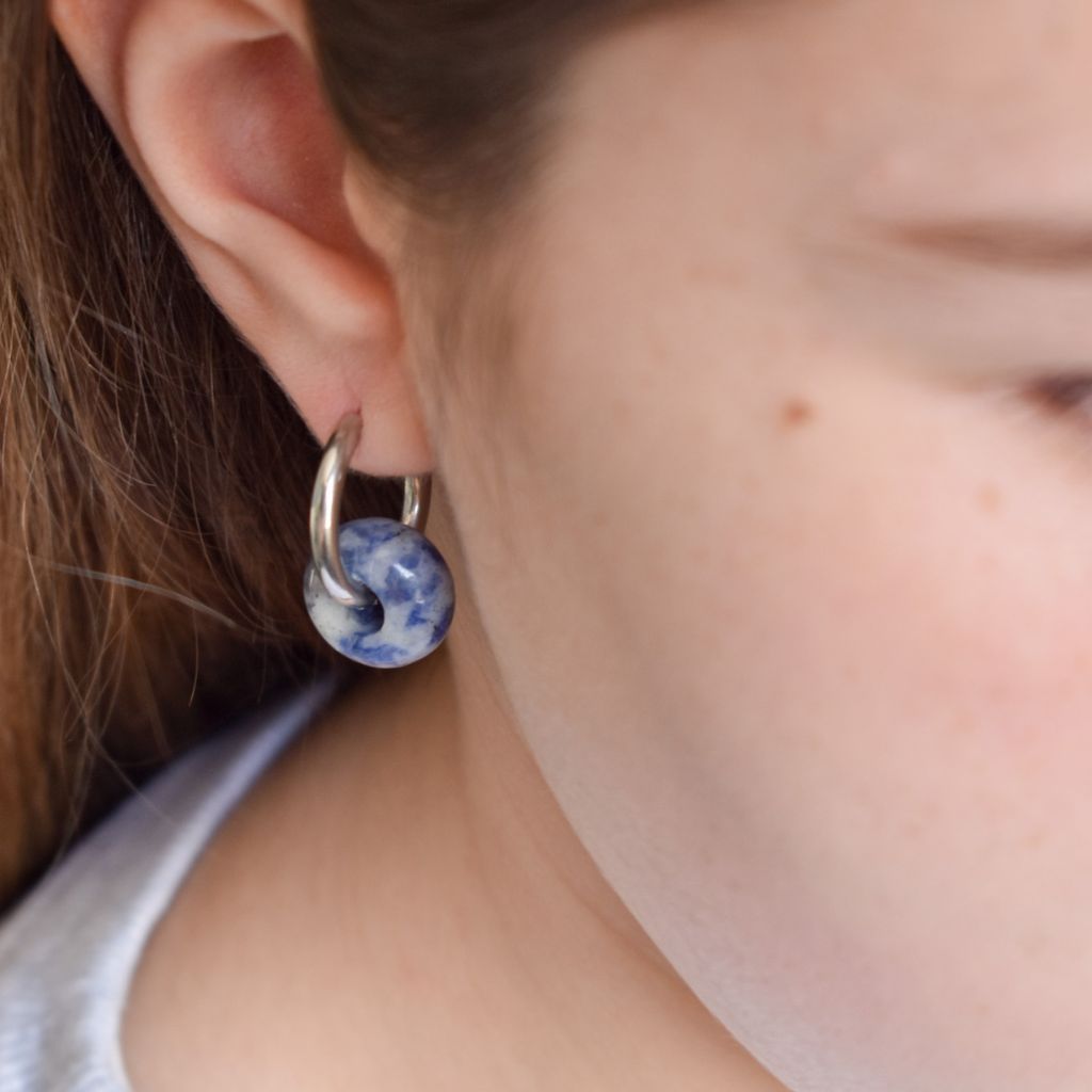 Pendientes Kala | Jaspe Azul | Calma y claridad interior