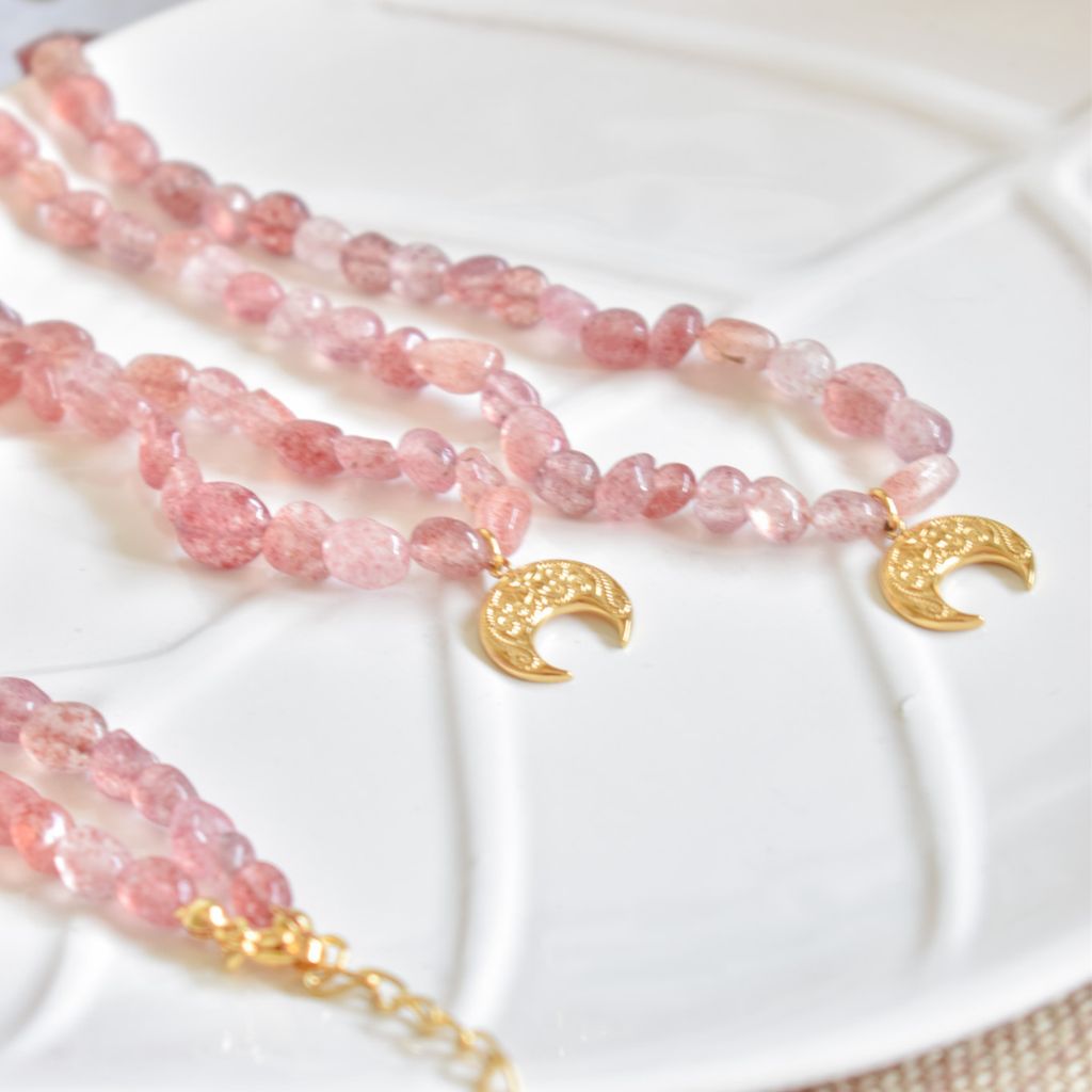 Collar Alma | Cuarzo Fresa – Amor y alegría
