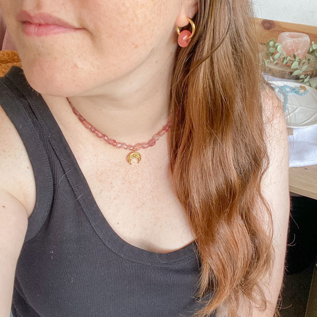 Collar Alma | Cuarzo Fresa – Amor y alegría