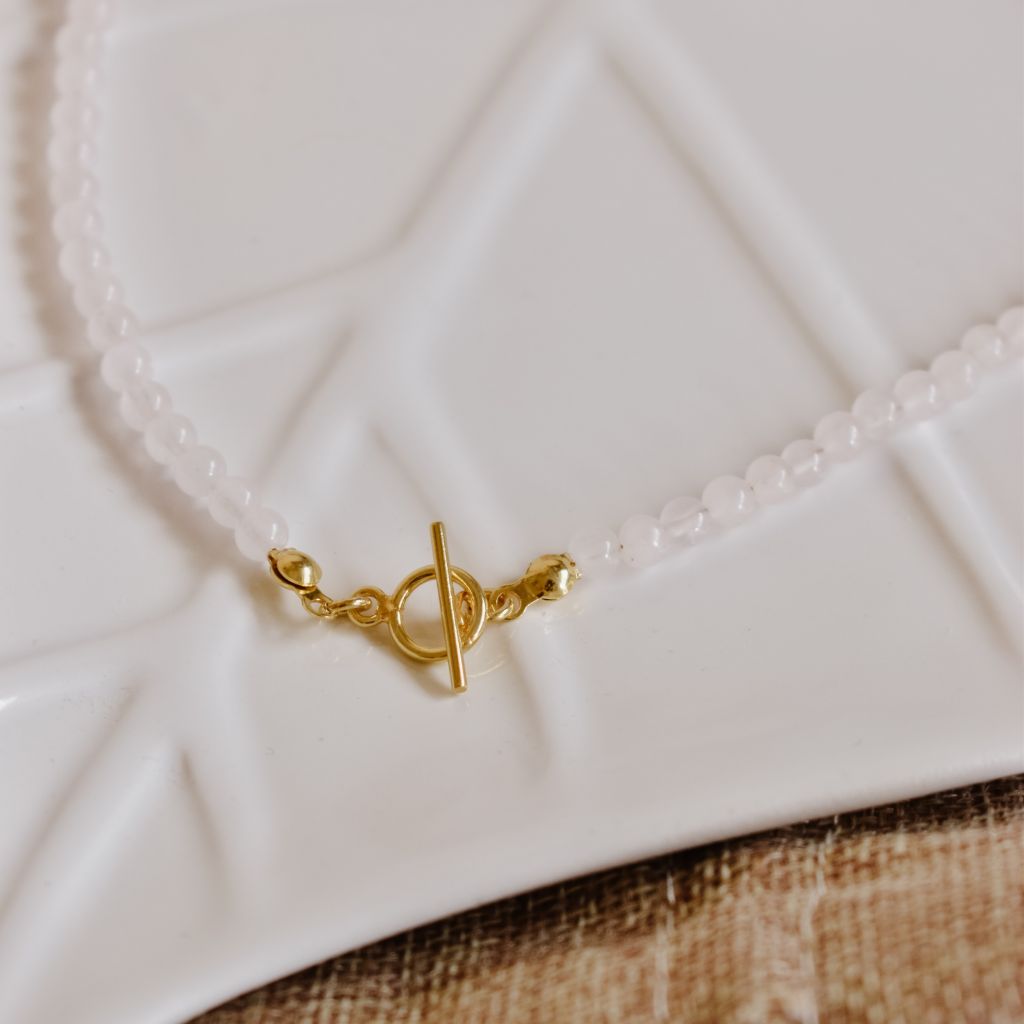 Collar Lyra | Cuarzo rosa - Amor propio