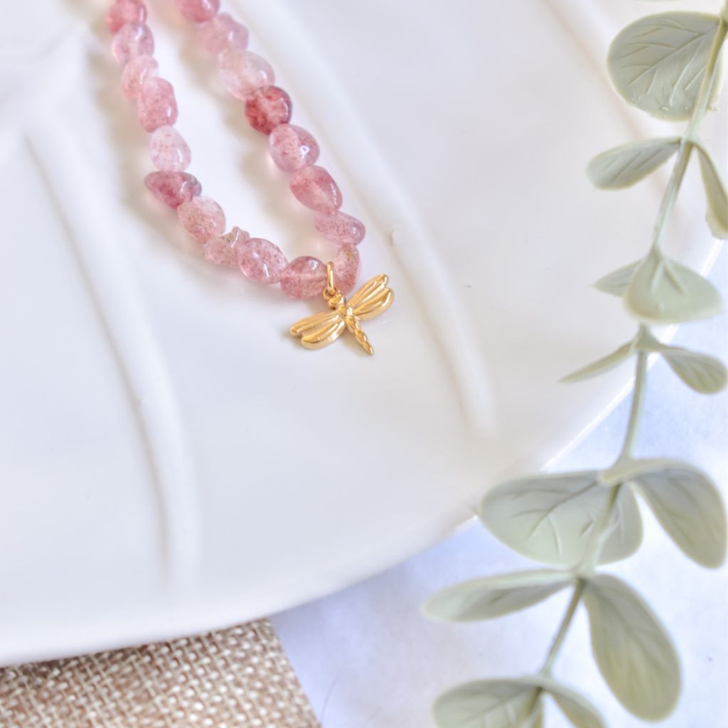 Collar Alma | Cuarzo Fresa – Amor y alegría