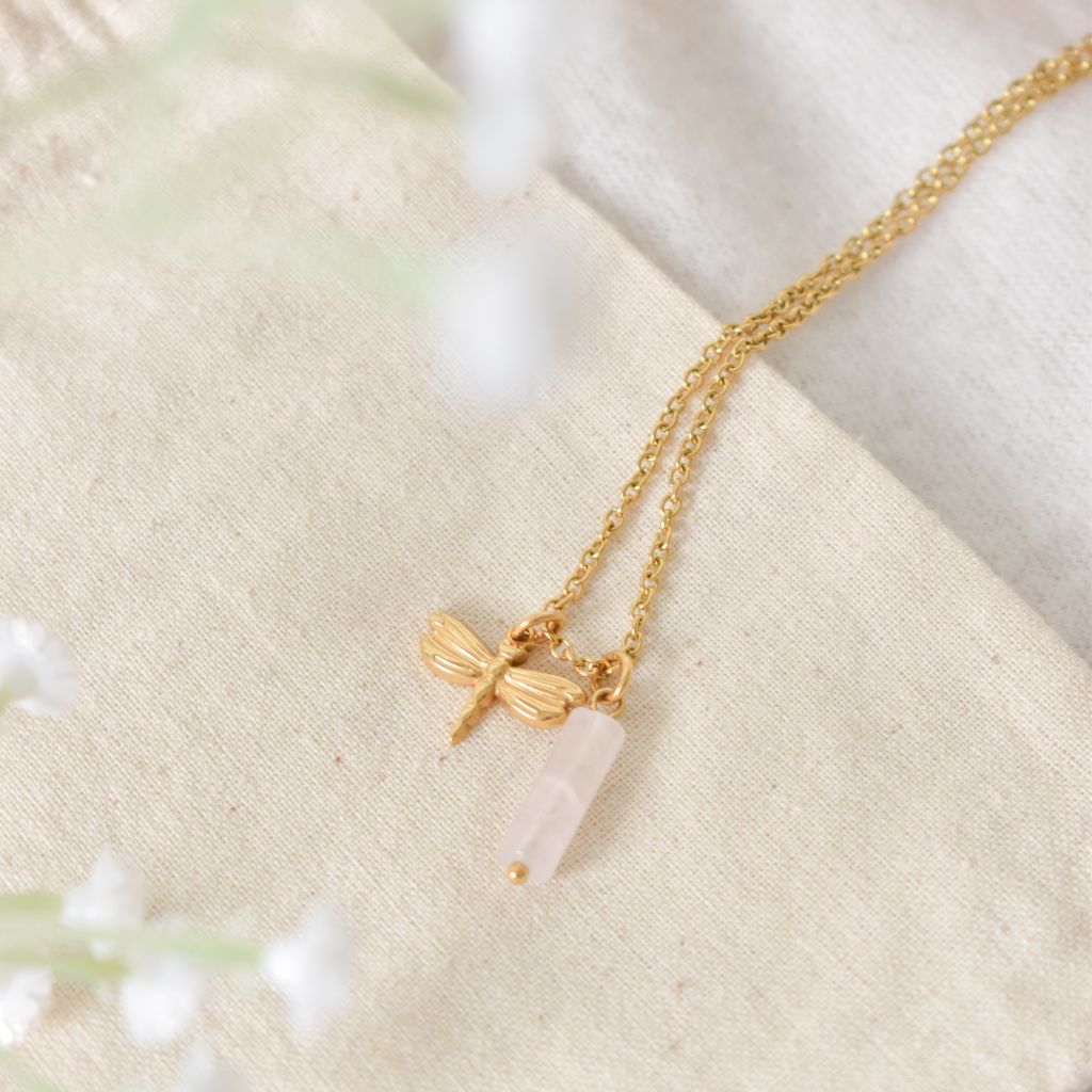 Collar Eydra | Cuarzo Rosa – Amor y sanación emocional