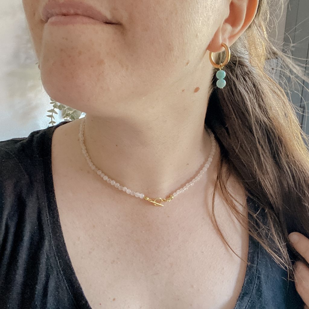 Collar Lyra | Cuarzo rosa - Amor propio