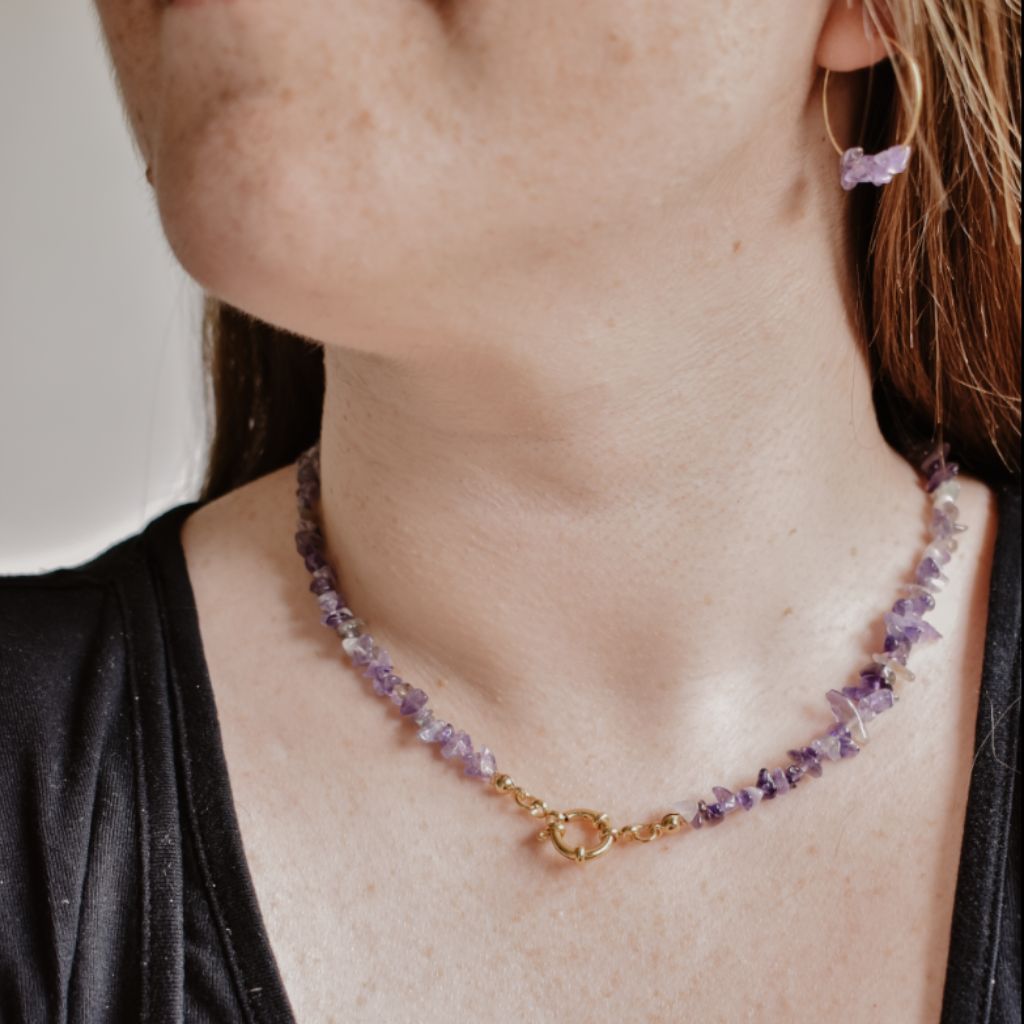 Collar Neida | Amatista - Calma y protección