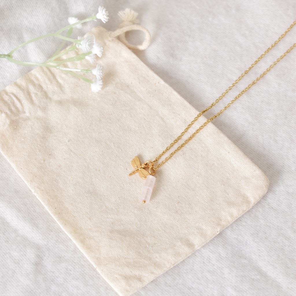 Collar Eydra | Cuarzo Rosa – Amor y sanación emocional