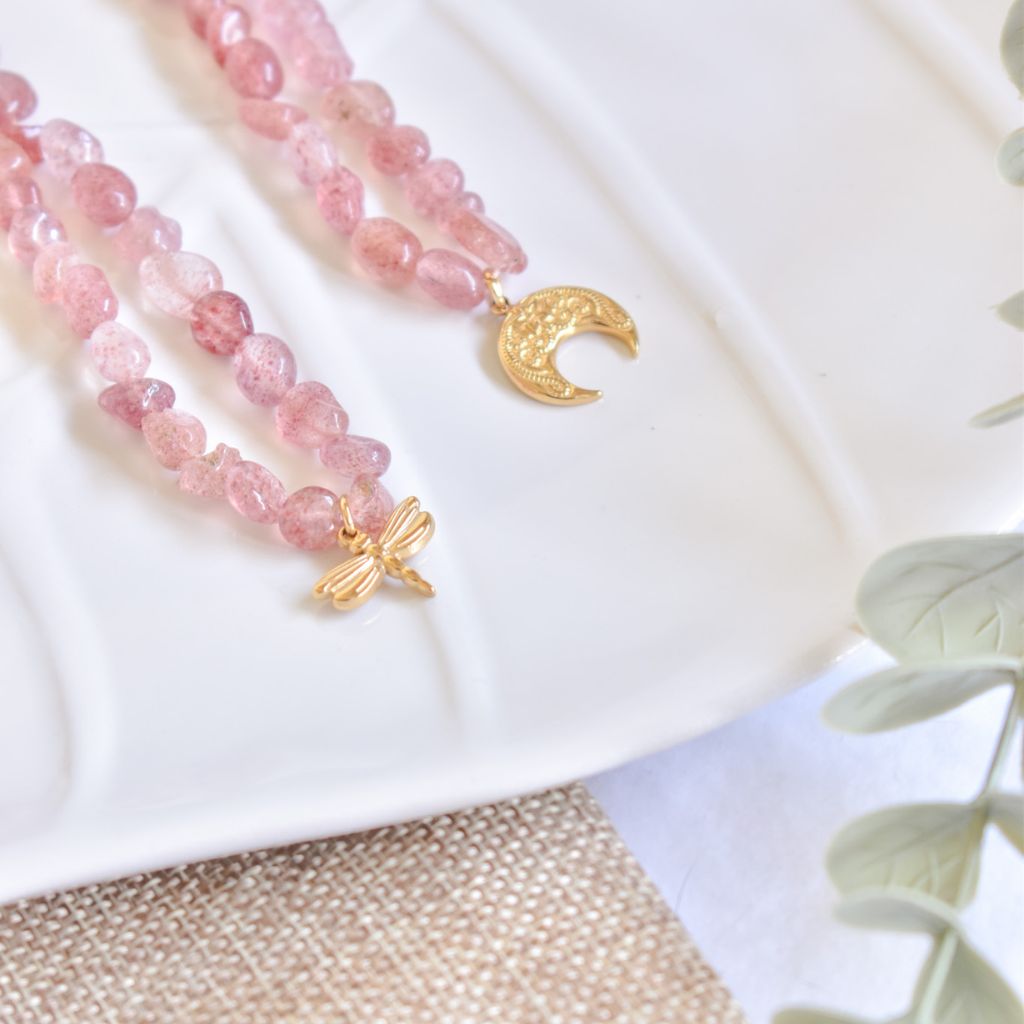 Collar Alma | Cuarzo Fresa – Amor y alegría