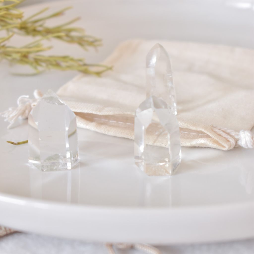 3 Mini Puntas de Cuarzo Cristal