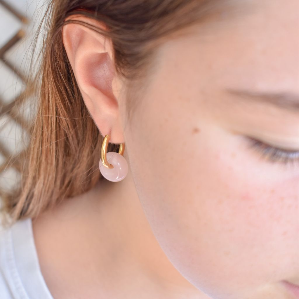 Pendientes Kala | Cuarzo rosa | Amor propio