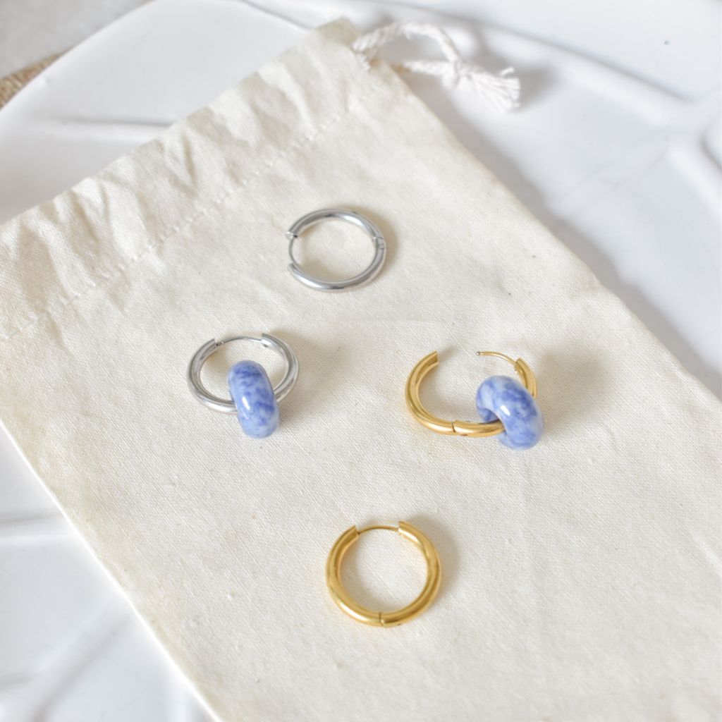 Pendientes Kala | Jaspe Azul | Calma y claridad interior