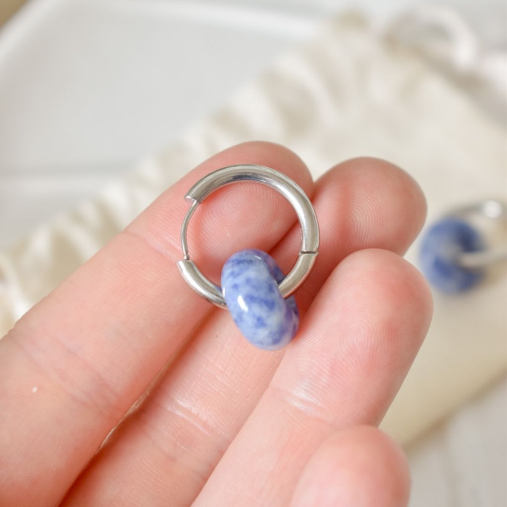 Pendientes Kala | Jaspe Azul | Calma y claridad interior