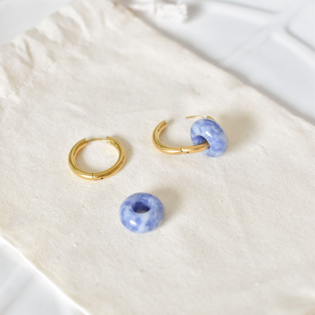 Pendientes Kala | Jaspe Azul | Calma y claridad interior