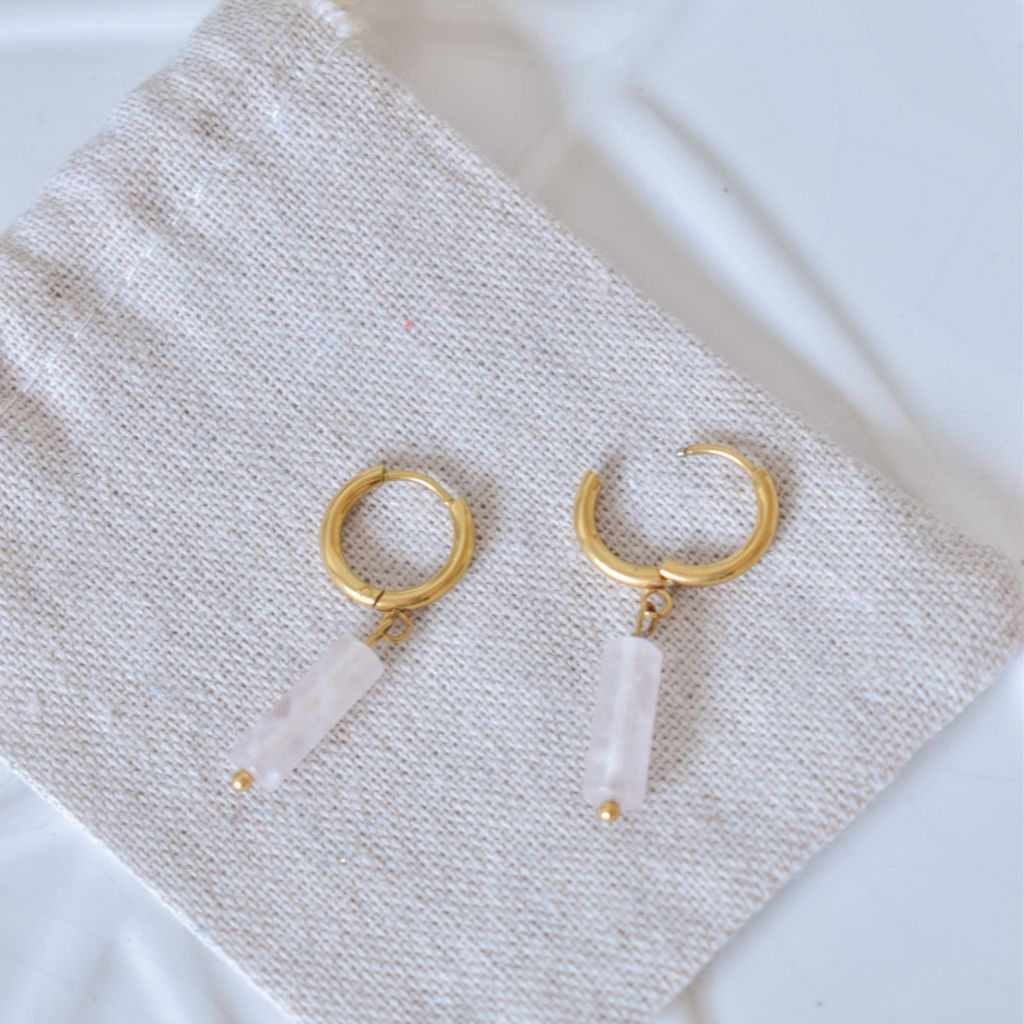 Pendientes Eira | Cuarzo rosa | Amor y ternura