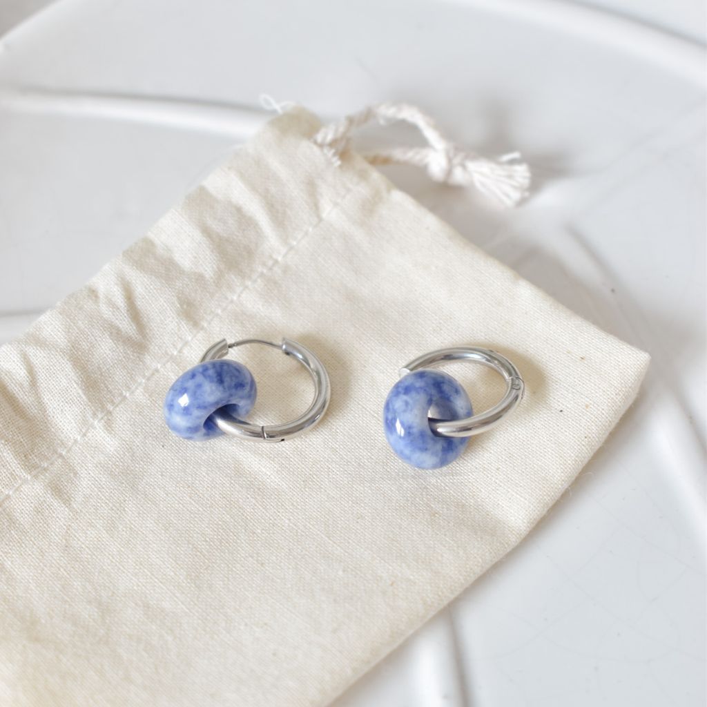 Pendientes Kala | Jaspe Azul | Calma y claridad interior