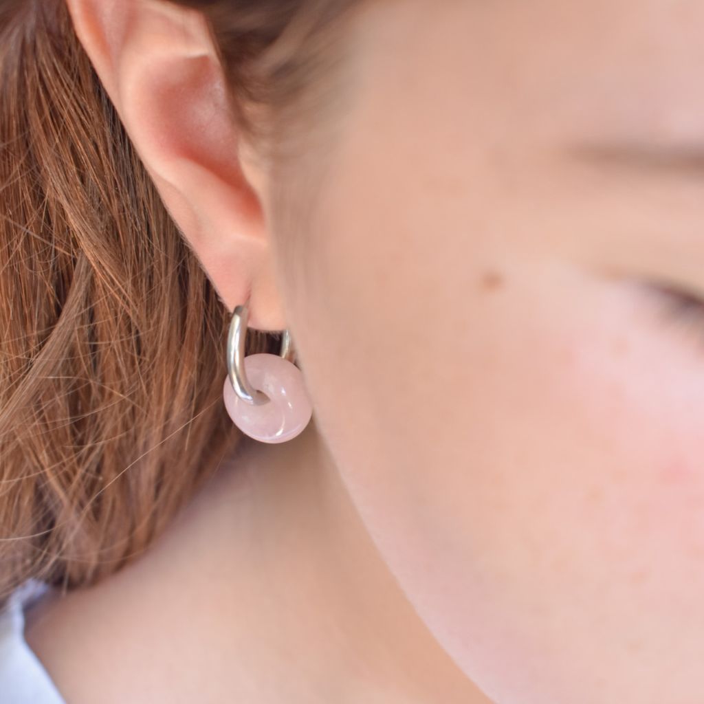 Pendientes Kala | Cuarzo rosa | Amor propio