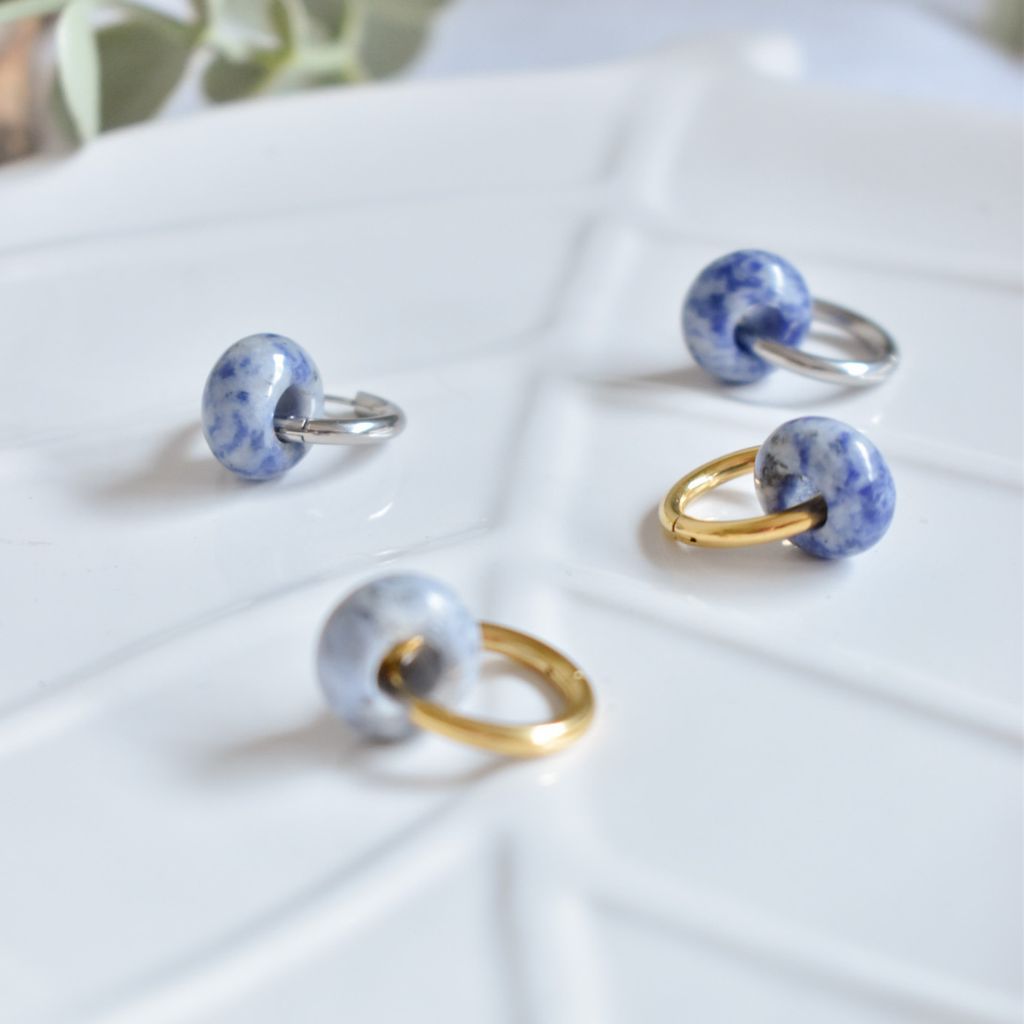 Pendientes Kala | Jaspe Azul | Calma y claridad interior