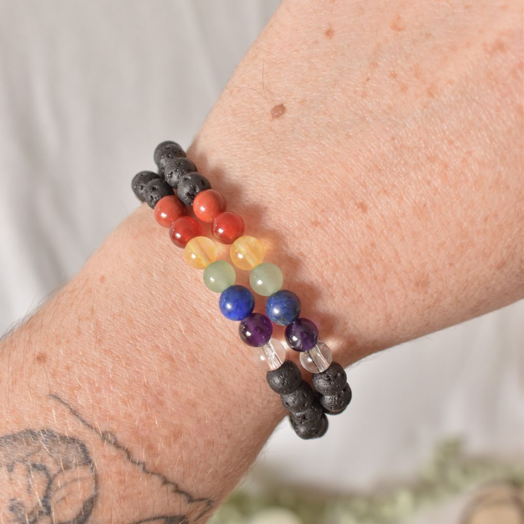 Pulsera Chakras y Lava Volcánica | Equilibrio y fuerza interior