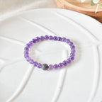 Pulsera Meditación Amatista y Lava Volcánica | Calma y conexión