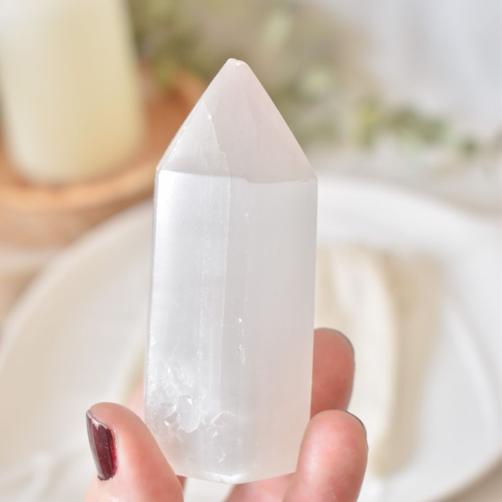 Punta de Selenita | Limpieza y Claridad Energética