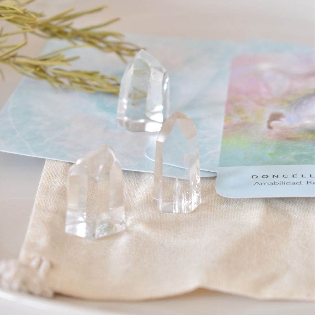 3 Mini Puntas de Cuarzo Cristal