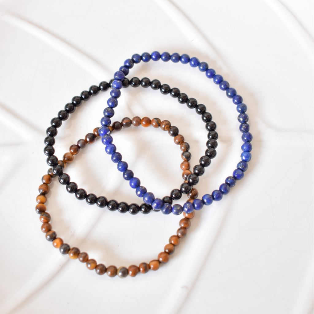 Trío de Pulseras para Foco y Claridad Mental | Ónix, Ojo de Tigre y Lapislázuli